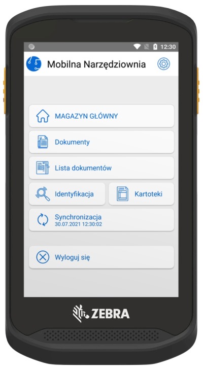 Ekran główny aplikacji mobilna narzędziownia