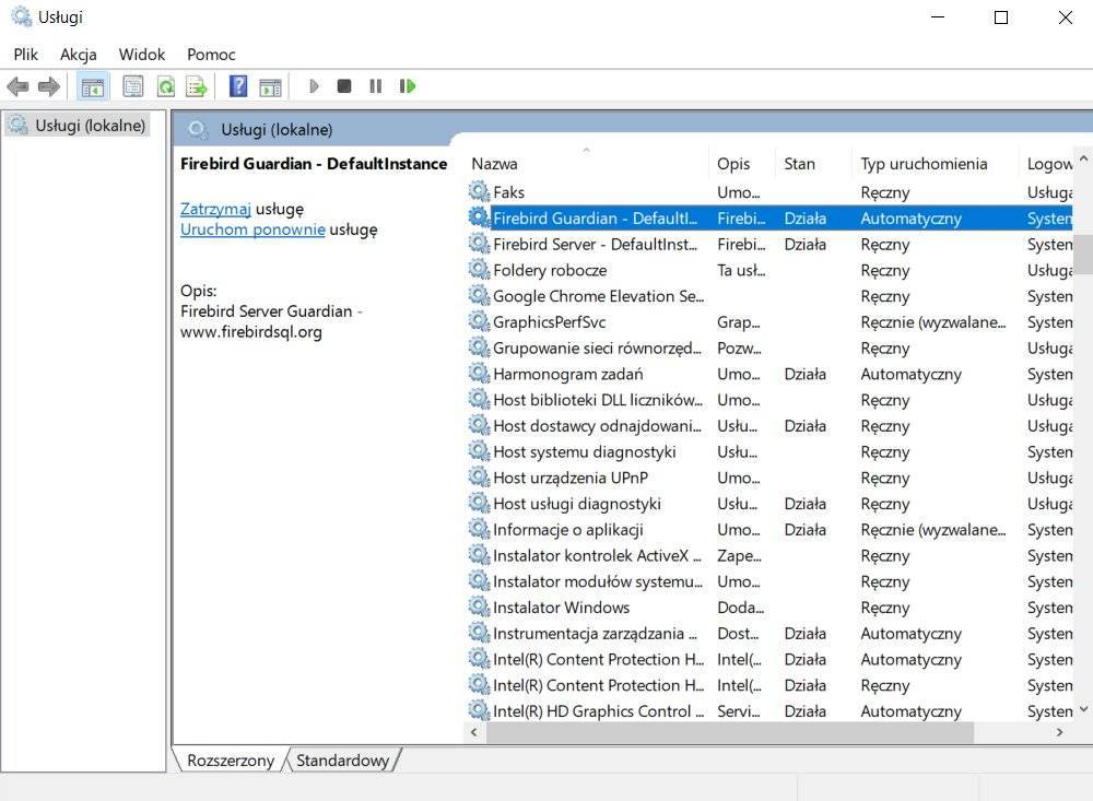 Firebird - baza danych Narzędziownia