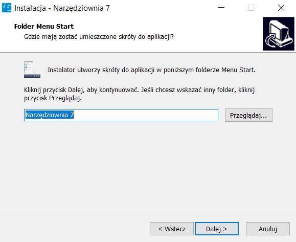 Opcje instalacji programu Narzędziownia