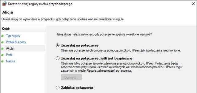 Ustawienia portu 3050