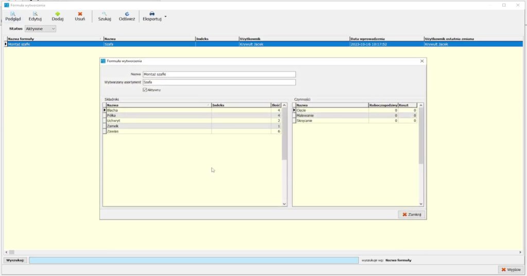 modul wytworzenia formula wytworzenia