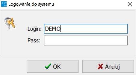 Okno logowania programów PWSK