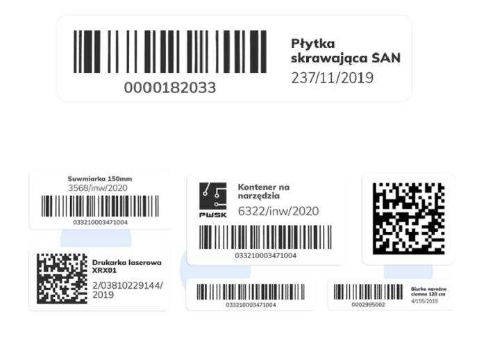 Przykładowe formy kodów kreskowych