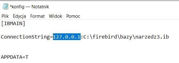 Edycja pliku konfig podczas instalacji sieciowej Narzędziowni
